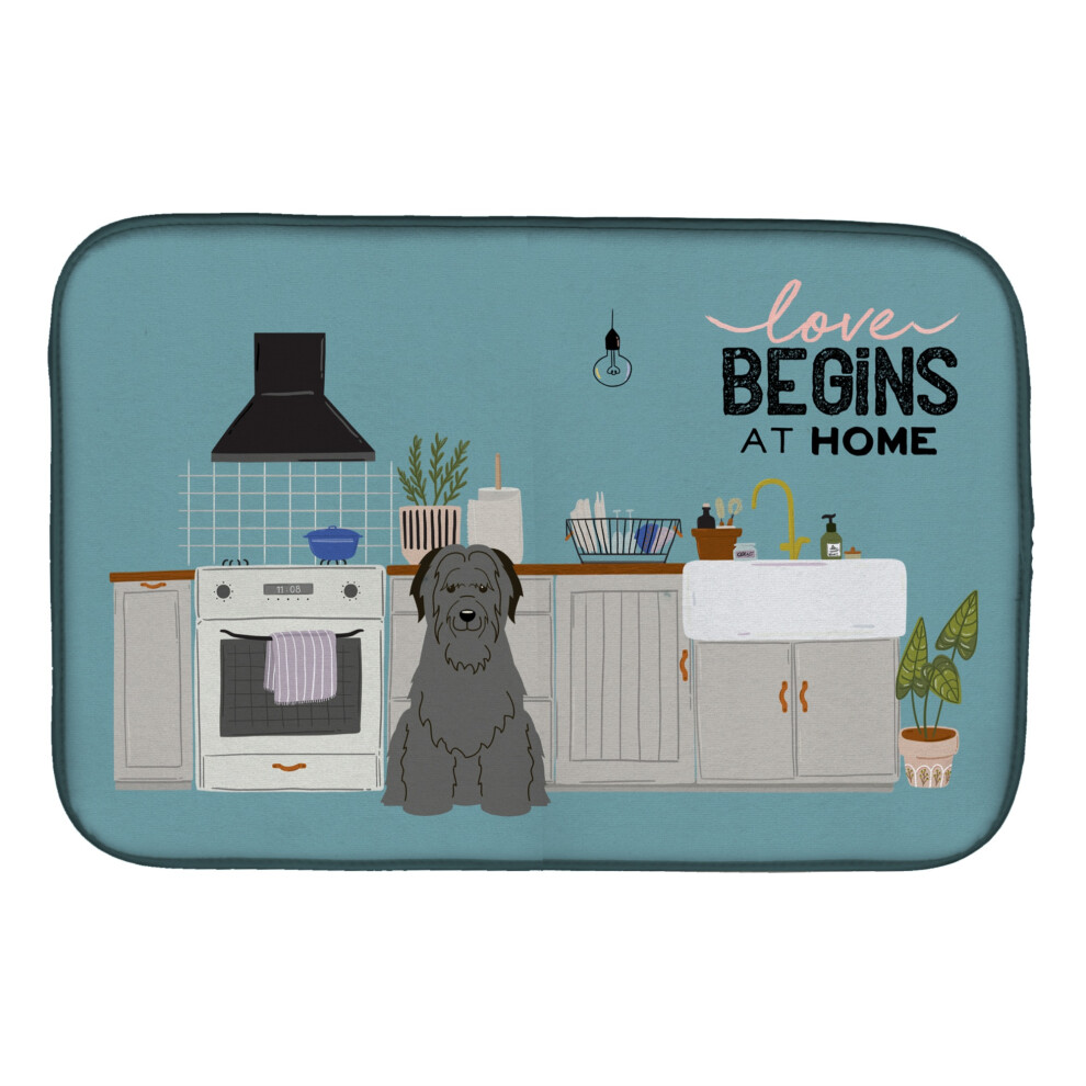 ""Caroline's Treasures CK7785DDM Abtropfmatten Black Briard Kitchen Scene , 14 X 21, Mehrfarbig""-image