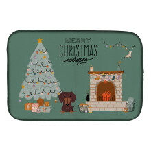 ""Caroline's Treasures CK7694DDM Chocolate Dachshund Christmas Everyone dish-drying-mats  14 x 21  Multicolor""