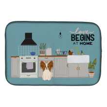 ""Caroline's Treasures CK7782DDM Red White Papillon Kitchen Scene dish-drying-mats 14 x 21 Multicolor""