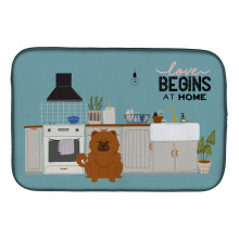 ""Caroline's Treasures CK7846DDM Red Chow Kitchen Scene dish-drying-mats  14 x 21  Multicolor""