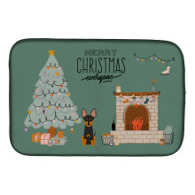 ""Caroline's Treasures CK7672DDM English Toy Terrier Christmas Everyone dish-drying-mats  14 x 21  Multicolor""
