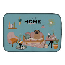 ""Caroline's Treasures CK7850DDM Brown Pug Sweet Home dish-drying-mats  14 x 21  Multicolor""