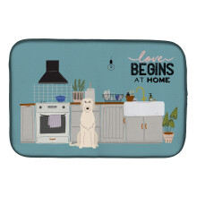 ""Caroline's Treasures CK7769DDM Irish Wolfhound Kitchen Scene dish-drying-mats  14 x 21  Multicolor""