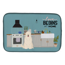 ""Caroline's Treasures CK7728DDM South Russian Sheepdog Kitchen Scene dish-drying-mats  14 x 21  Multicolor""