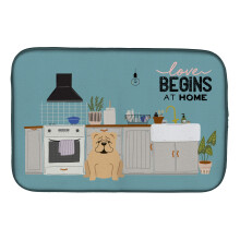 ""Caroline's Treasures CK7828DDM Fawn English Bulldog Kitchen Scene dish-drying-mats  14 x 21  Multicolor""