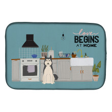 ""Caroline's Treasures West Siberian Laika Spitz Kitchen Scene dish-drying-mats  14 x 21  Multicolor""
