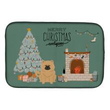 ""Caroline's Treasures CK7707DDM Cream Chow Christmas Everyone dish-drying-mats 14 x 21 Multicolor""