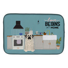 ""Caroline's Treasures CK7720DDM White Mastiff Brindle Kitchen Scene dish-drying-mats  14 x 21  Multicolor""