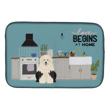 ""Caroline's Treasures CK7800DDM Old English Sheepdog Kitchen Scene dish-drying-mats  14 x 21  Multicolor""