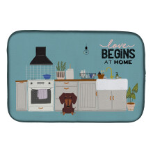 ""Caroline's Treasures CK7835DDM Chocolate Dachshund Kitchen Scene dish-drying-mats  14 x 21  Multicolor""