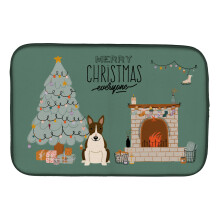 ""Caroline's Treasures Dark Brindle Bull Terrier Christmas Everyone dish-drying-mats 14 x 21 Multicolor""
