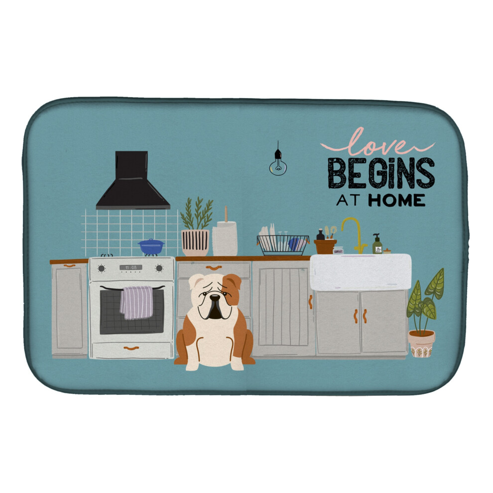 Caroline's Treasures Fawn White English Bulldog Kitchen Scena Scena Dysh-Mats 14 X 21 Multisolor-image