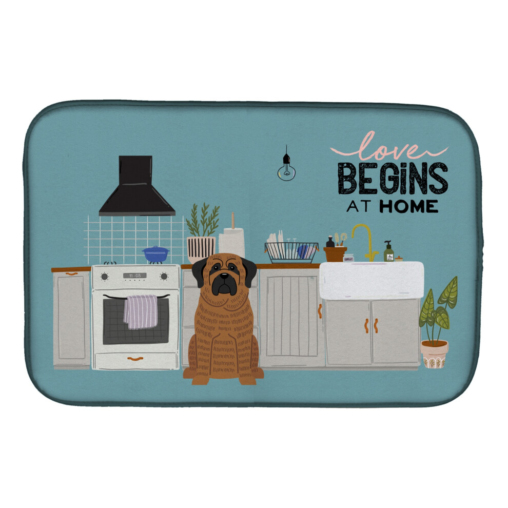 ""Caroline's Treasures CK7719DDM Tapis De S Chage De Vaisselle Brindle Mastiff Kitchen Scene 14 X 21 Multicolore""-image