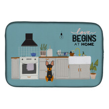 ""Caroline's Treasures CK7813DDM English Toy Terrier Kitchen Scene dish-drying-mats 14 x 21 Multicolor""