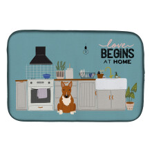 ""Caroline's Treasures CK7838DDM Red Bull Terrier Kitchen Scene dish-drying-mats 14 x 21 Multicolor""
