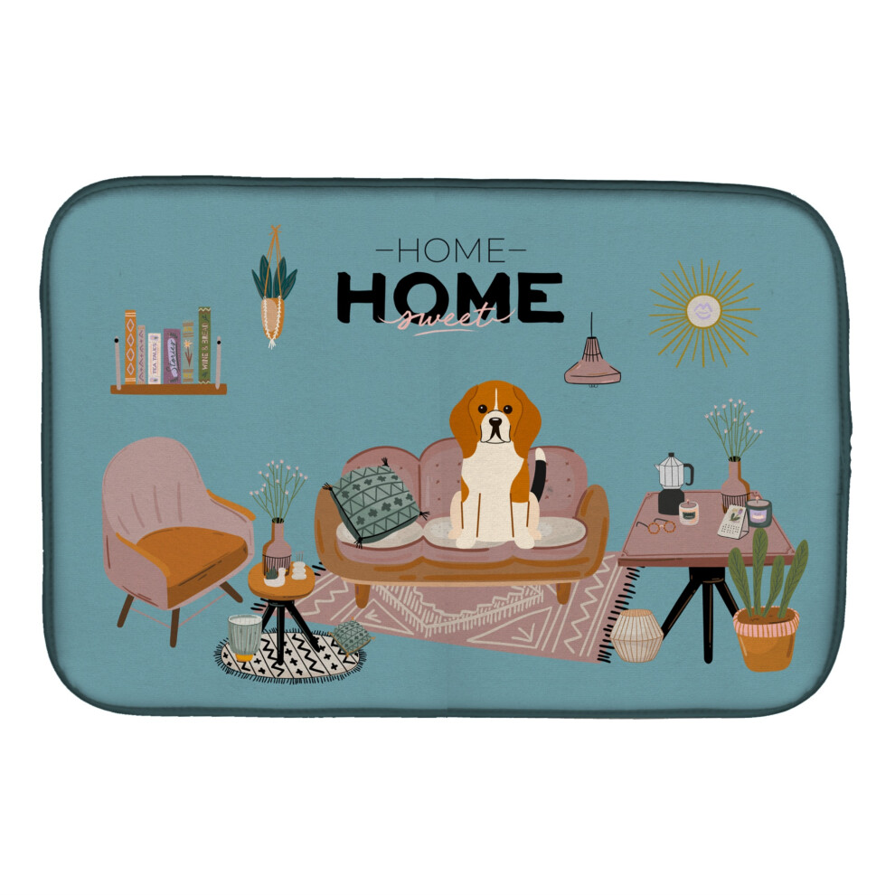 ""Caroline's Treasures CK7885DDM Tricolor Beagle Sweet Home Afwas- En Droogmatten 14 X 21 Multicolor""-image