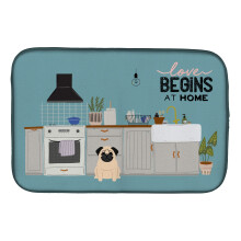 ""Caroline's Treasures CK7712DDM Fawn Pug Kitchen Scene dish-drying-mats 14 x 21 Multicolor""