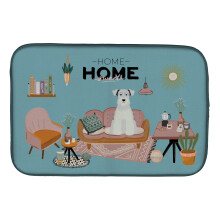 ""Caroline's Treasures CK7898DDM White Miniature Schnauzer Sweet Home dish-drying-mats  14 x 21  Multicolor""