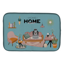 ""Caroline's Treasures CK7934DDM Black Silver Shih Tzu Sweet Home dish-drying-mats 14 x 21 Multicolor""