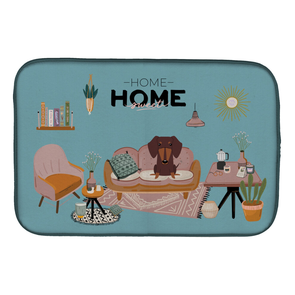 ""Caroline's Treasures CK7976DDM Tapis De S Chage De Vaisselle Sweet Home En Teckel Chocolat 14 X 21 Multicolore""-image