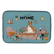 ""Caroline's Treasures CK7980DDM Red White Bull Terrier Sweet Home dish-drying-mats 14 x 21 Multicolor""