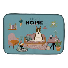 ""Caroline's Treasures CK7981DDM Dark Brindle Bull Terrier Sweet Home dish-drying-mats  14 x 21  Multicolor""