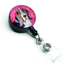 Carolines Treasures Pink Basset Hound Retractabil Badge Reel Multicolor (LH9372PKBR)