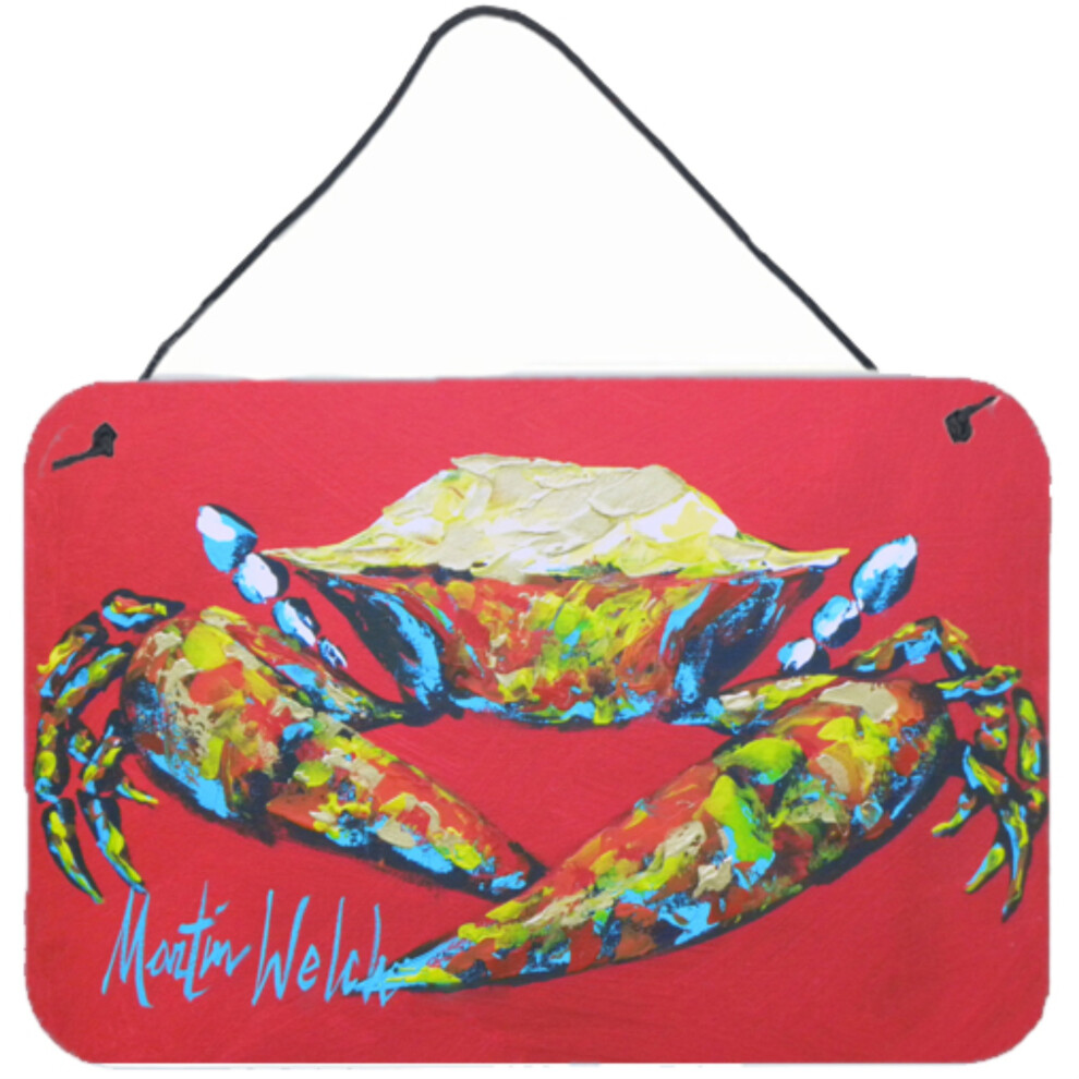 ""Caroline's Treasures Crab Seafood One Aluminium Metalen Muur- Of Deurhangende Prints 8 X 12""""""""""""-image