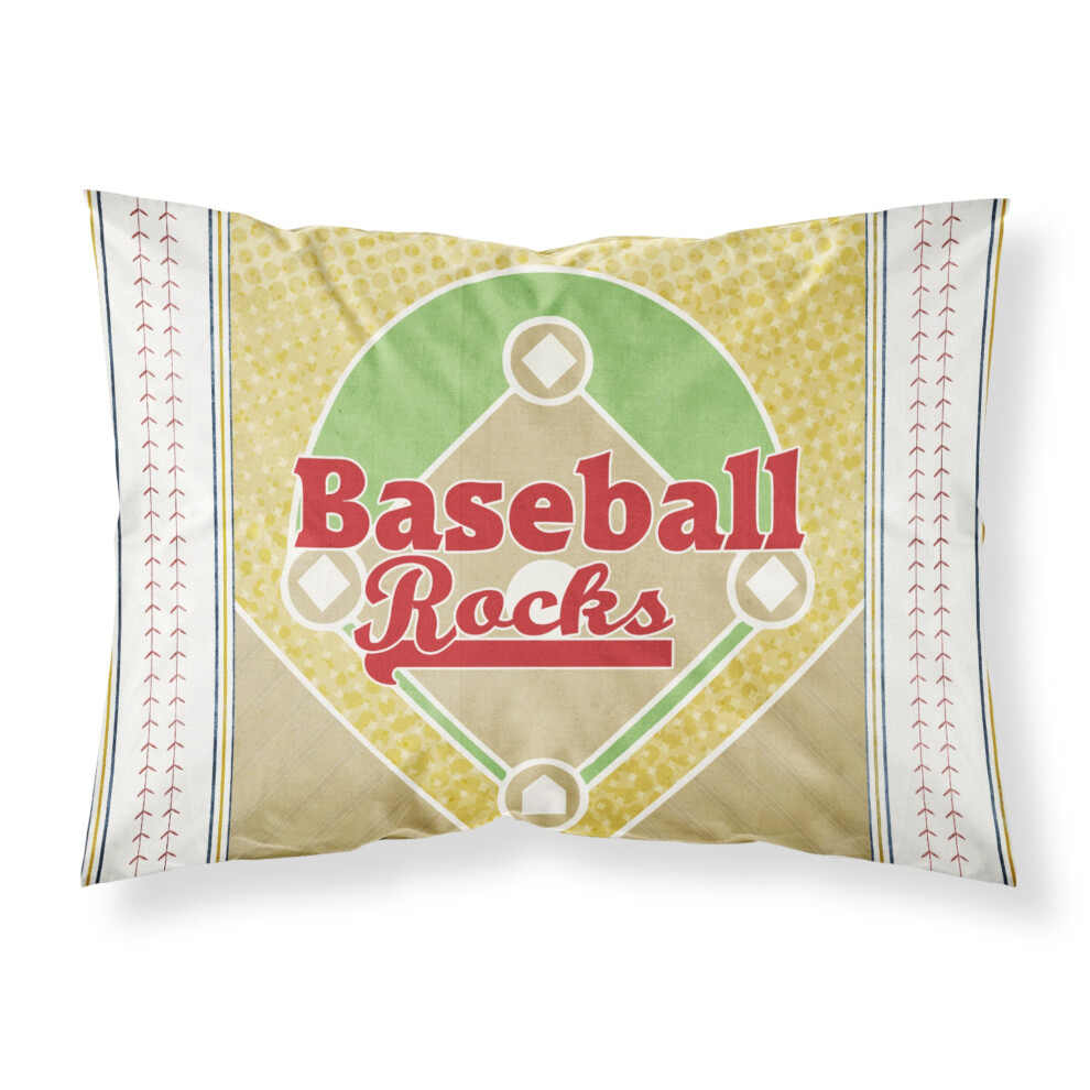 ""Taie D'oreiller Standard En Tissu Absorbant L'humidit R Gles De Baseball SB3077PILLOWCASE De Caroline's Treasures, Grande Taille, Multicolore""-image