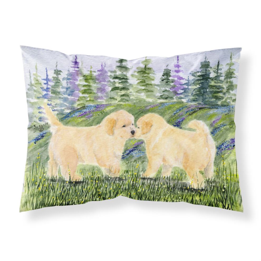 Caroline's Treasures SS8102 Funda De Almohada Golden Retriever, Tela Absorbente De Humedad, Funda De Almohada Est Ndar, Grande, Multicolor-image