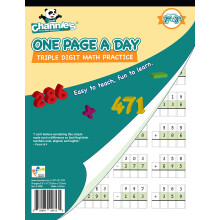 Channie's One Page A Day Math Workbook Triple Digit Math Practice Worksheets 50 Pages Front and Back 25 Sheets Grades 2nd and 3rd Addition and Subtrac