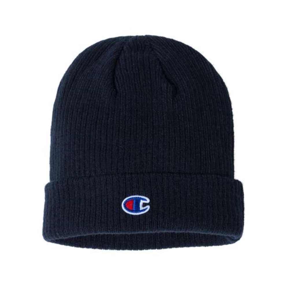 Champion Ribbed Knit Cuffed Beanie - Navy One Size