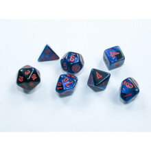 DND-Wrfelset-Chessex D&D-Wrfel-Gemini: Mini 7-teiliges polyedrisches Wrfelset in Schwarz-Starlight/Rot-Dungeons and Dragons-Wrfel Enthlt 7 Wrfe