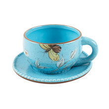 Chumbak Flora Schmetterlingstasse und Untertasse Blau