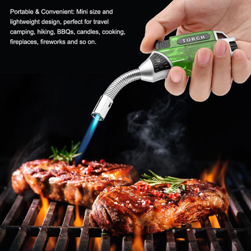 Adjustable Electric Windproof Gas Lighter Bbq Stove Cooker Igniter (green) 2