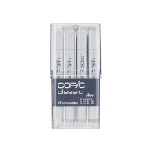 Σετ μαρκαδόρων Copic Classic 12 τεμαχίων, σετ 2 σε ζεστό γκρι χρώμα