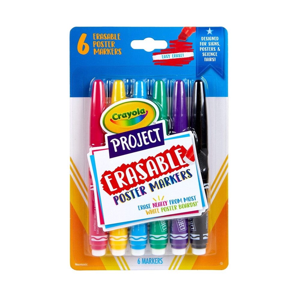 ERASABLE POSTER MARKERS PACK OF 6