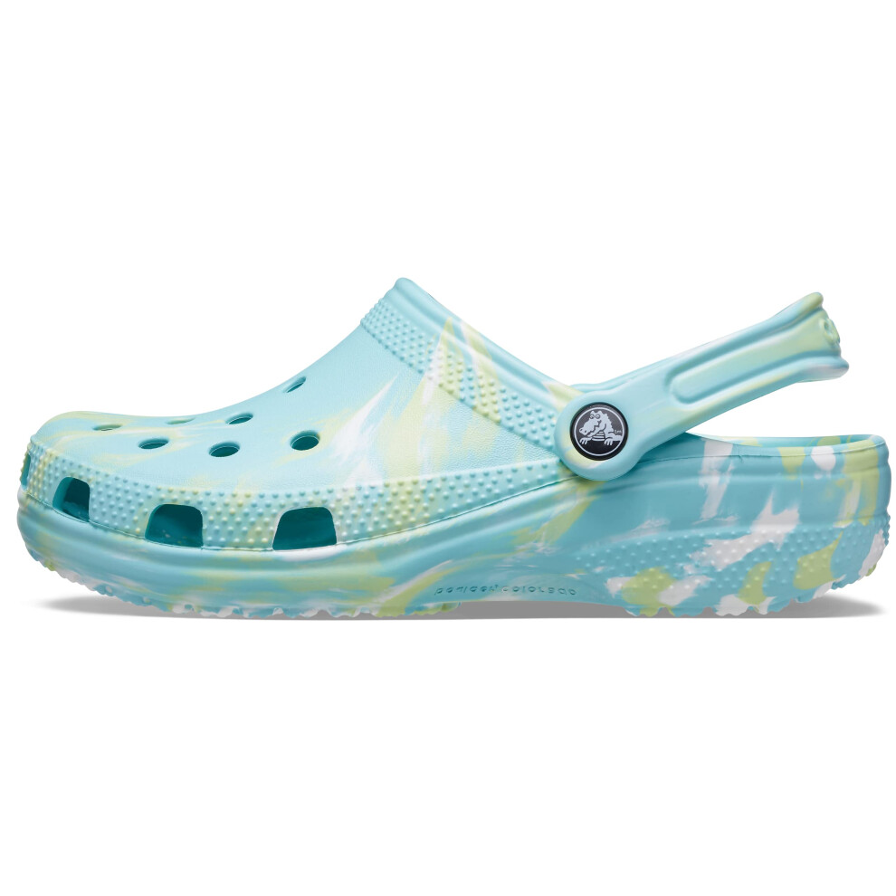 Crocs Unisex Classic Marbled Tie-Dye Clog Pure Water/Multi 11 Men/13 Women