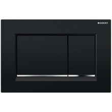 Geberit Actuator Plate Sigma30 For Dual Flush: Black/Bright Chrome
