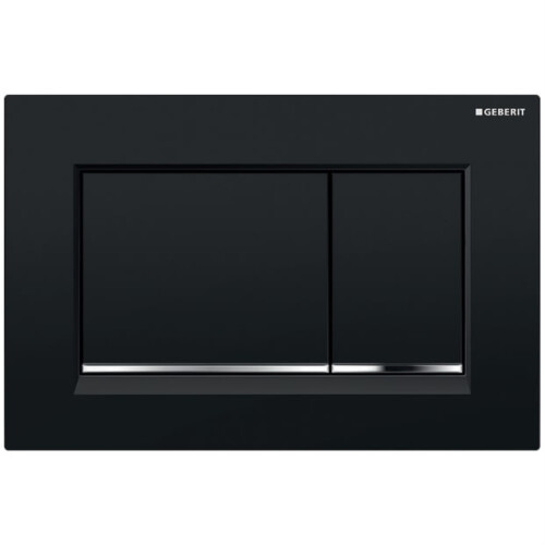 Geberit Geberit Actuator Plate Sigma30 For Dual Flush: Black/Bright Chrome