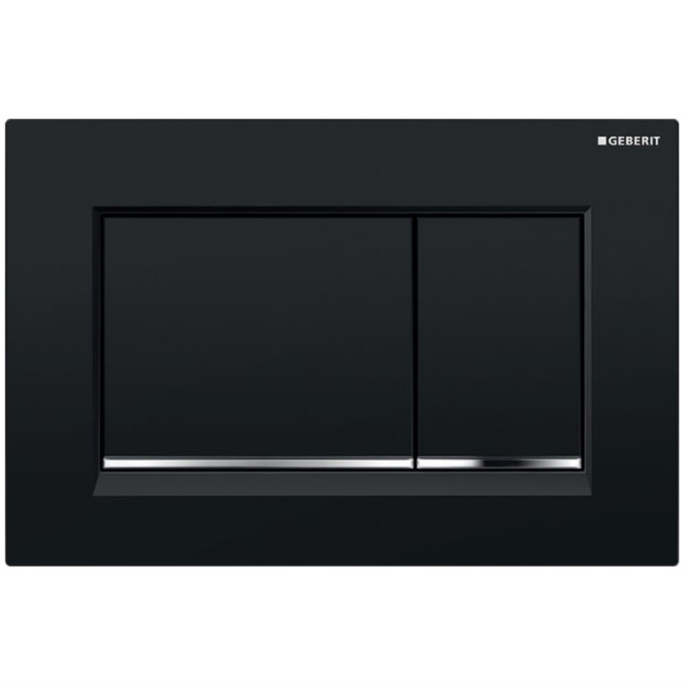 Geberit Actuator Plate Sigma30 For Dual Flush: Black/Bright Chrome