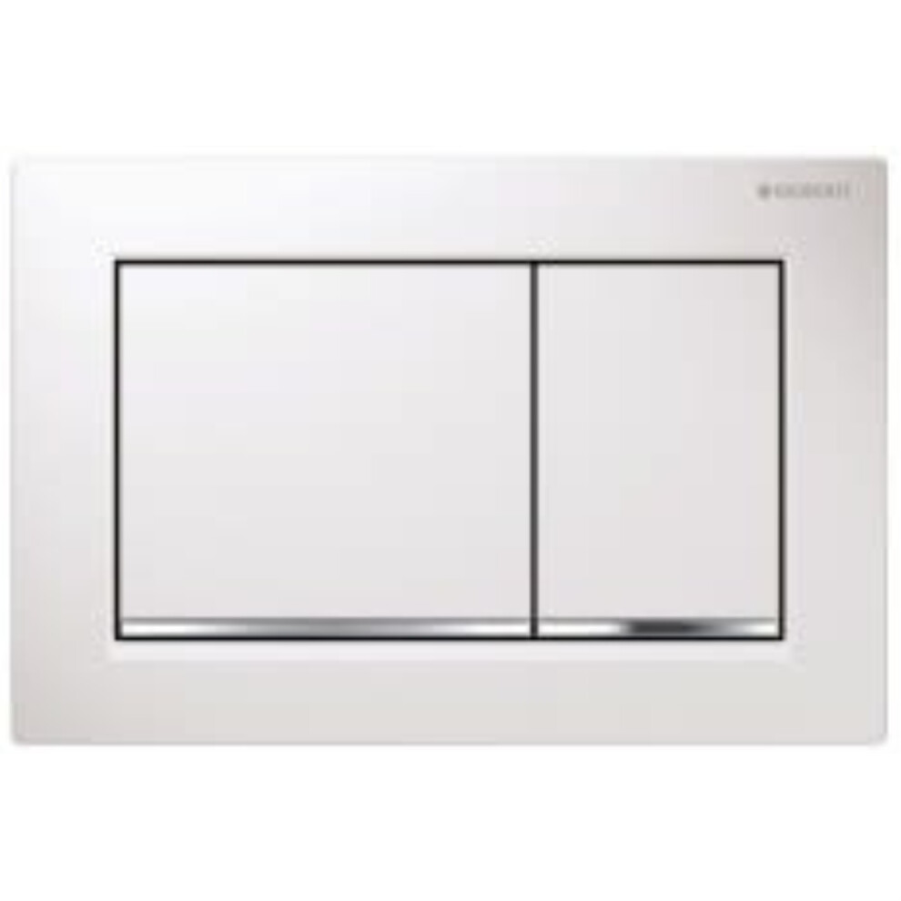 Geberit Actuator Plate Omega30 For Dual Flush: White/Bright Chrome