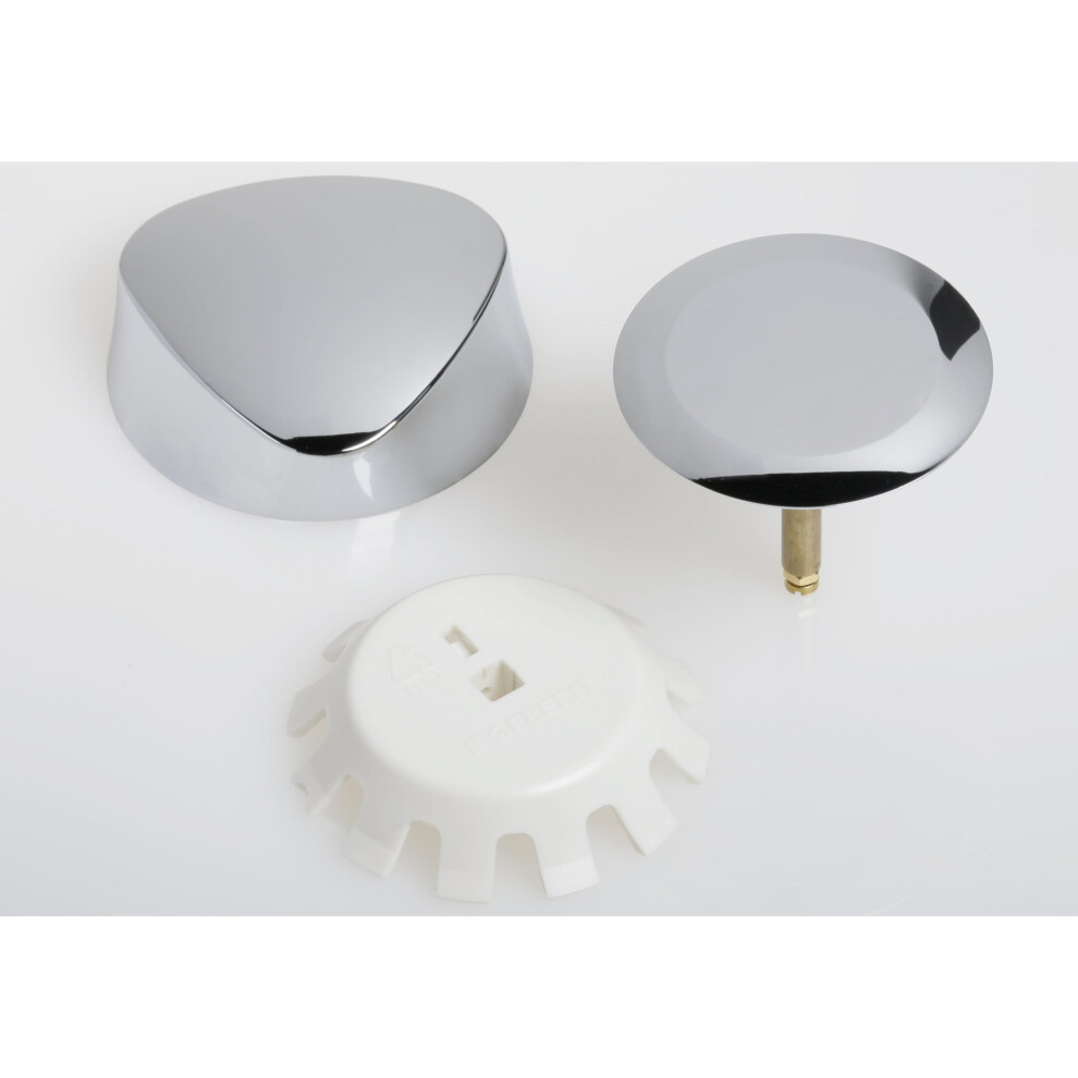 Geberit Ready-To-Fit-Set D52  For Bathtub Drain With Turn Handle Actuation: Bright Chrome-Plated