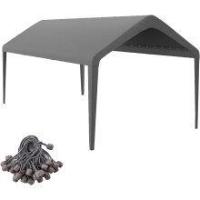 GOTRUTH Canopy Replacement Cover Carport Replacement Canopy 800D Oxford Waterproof & UV Protected Tarp with Ball Bungees (Frame is not Included) (Gray