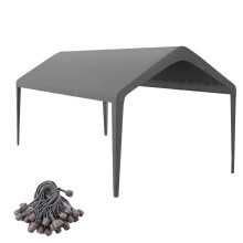 GOTRUTH Canopy Replacement Cover Carport Replacement Canopy 800D Oxford Waterproof & UV Protected Tarp with Ball Bungees (Frame is not Included) (Grey