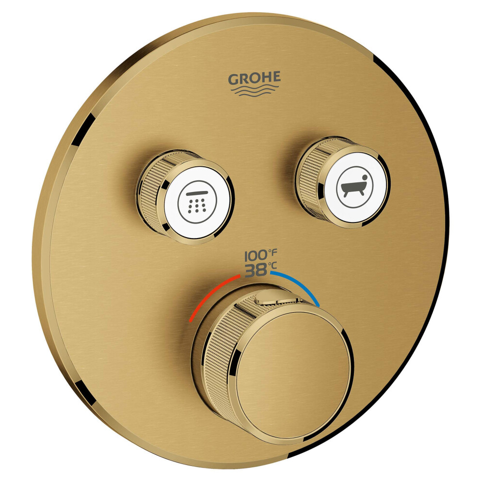 GROHE 29137GN0 Grohtherm SmartControl Dual-Function Shower Thermostatic Valve Trim Kit Brushed Cool Sunrise