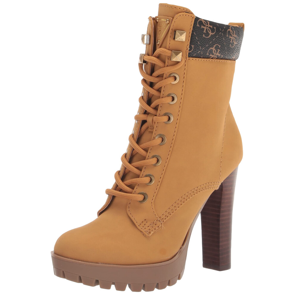 Guess Women's TETIA2 Ankle Boot Mustard/Brown 9