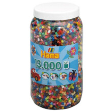 Hama Perlen 211-68 Ironing Beads XXL Box with Approx. 13 000 Colourful Midi Craft Beads with Diameter 5 mm in 52 Colours Creative Craft Fun for Young