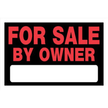 5028408 TIL SALG OWNR Sign 8x12 """" """" Hillman Engelsk sort til salg tegn 8 in. H x 12 in. W (pakke af 6)