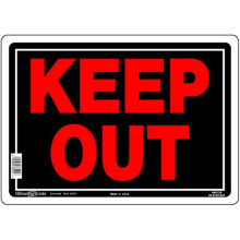 5028447 KEEP OUT SIGN 10x14"""""""" Hillman English Black Älä syötä -merkkiä 10 tuumaa K x 14 tuumaa L (6 kpl pakkaus)